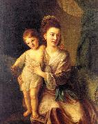 Hone, Nathaniel Anne Gardiner with her Eldest Son Kirkman oil